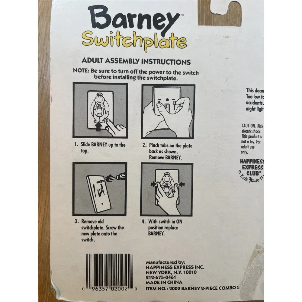 Vintage Barney Switchplate Light Switch Plate Y2K *NEW*